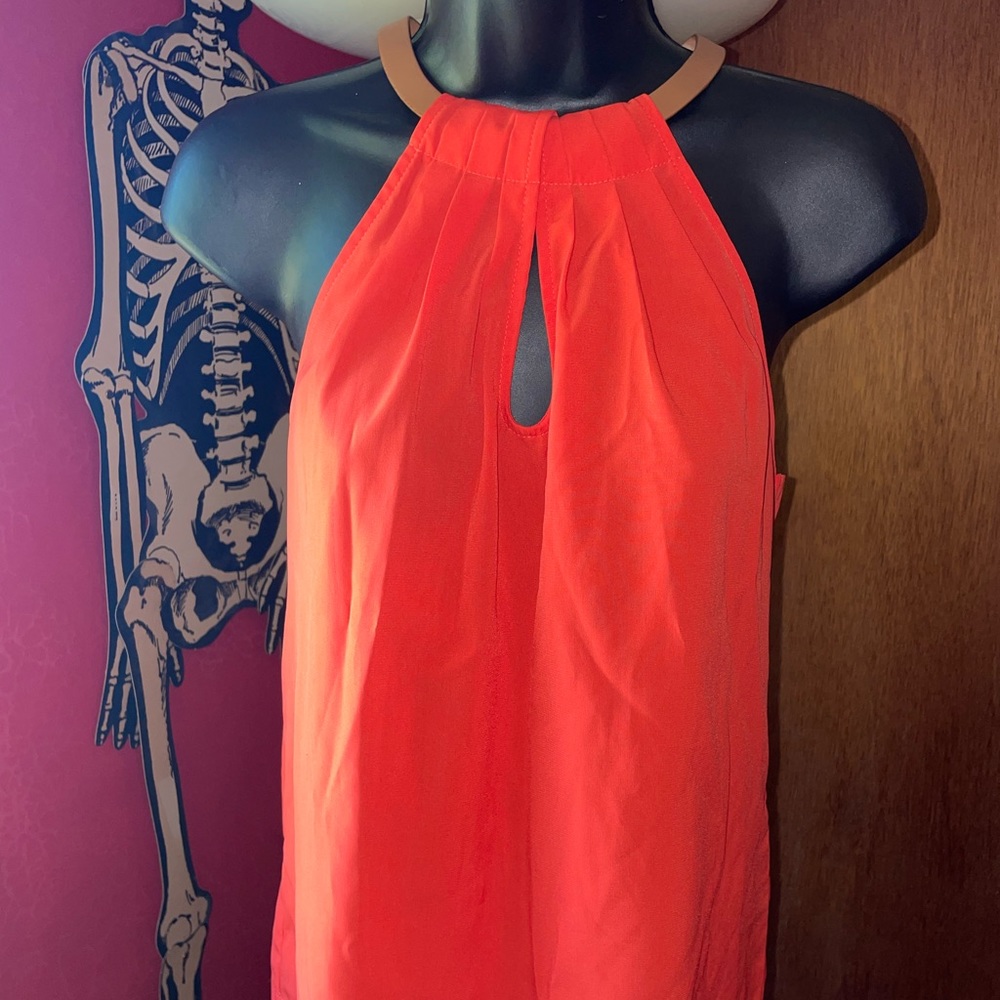 Coral Jennifer Lopez Halter Top
